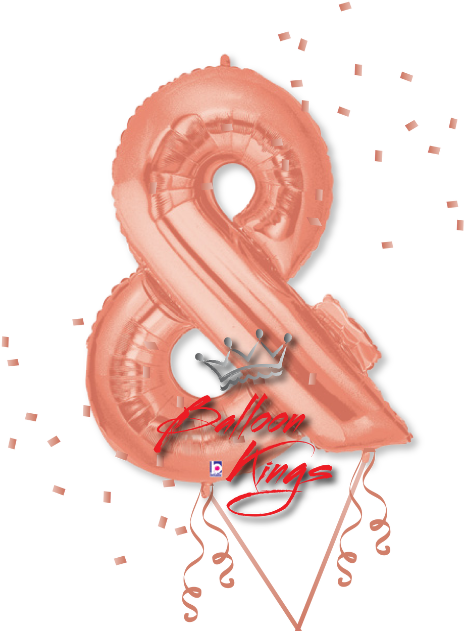 Rose Gold Symbol Ampersand - Rose Gold & Balloon 40 Inches (1280x1280), Png Download