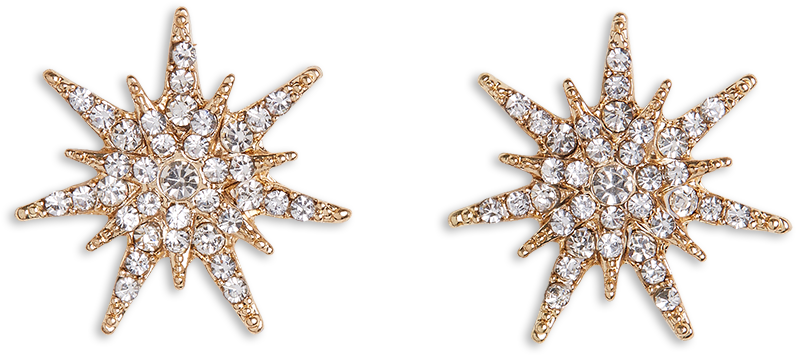 Rhinestone Earrings Yellow - Earring (888x888), Png Download