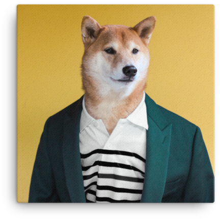 Mensweardog Mellow Yellow Canvas - Shiba Inu (650x650), Png Download