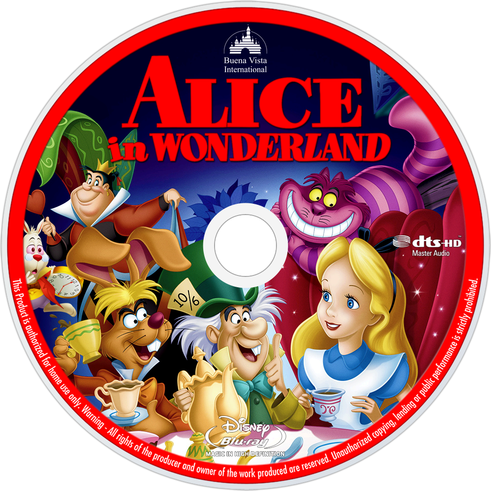 Alice In Wonderland Bluray Disc Image - Alice In Wonderland (1000x1000), Png Download