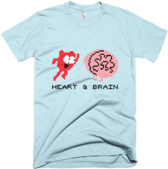"8 Bit Heart And Brain" Unisex American Apparel T Shirts - Didn't Do It But If I Did I Was Drunk T-shirt Sweets (600x600), Png Download
