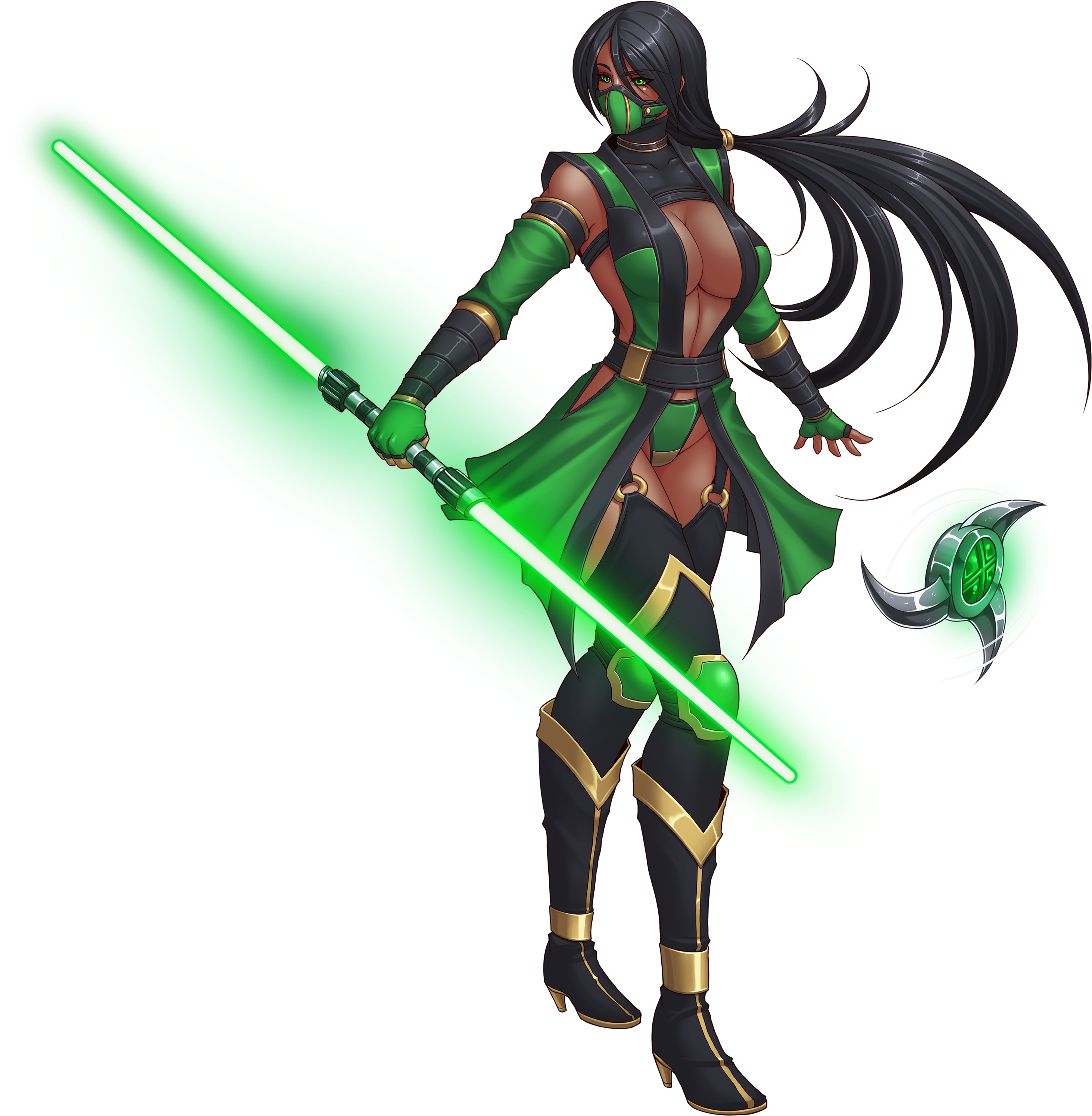 Jedi Master Jade [star Wars X Mortal Kombat] - Mortal Kombat Meets Star Wars (3017x3300), Png Download