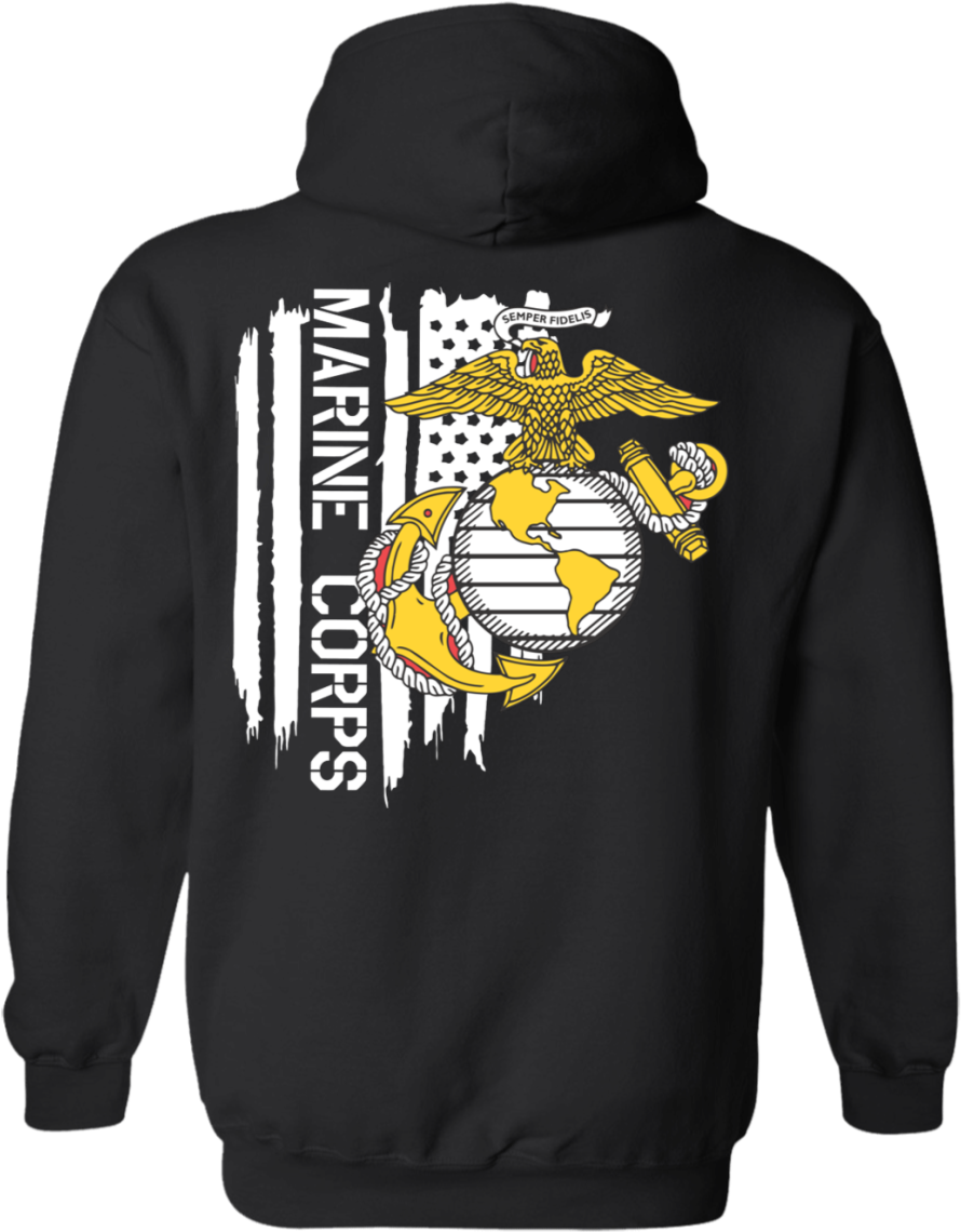Usmc Marine Ega Eagle Globe Anchor Flag Hoodie - Flag Of The United States Marine Corps (1155x1155), Png Download