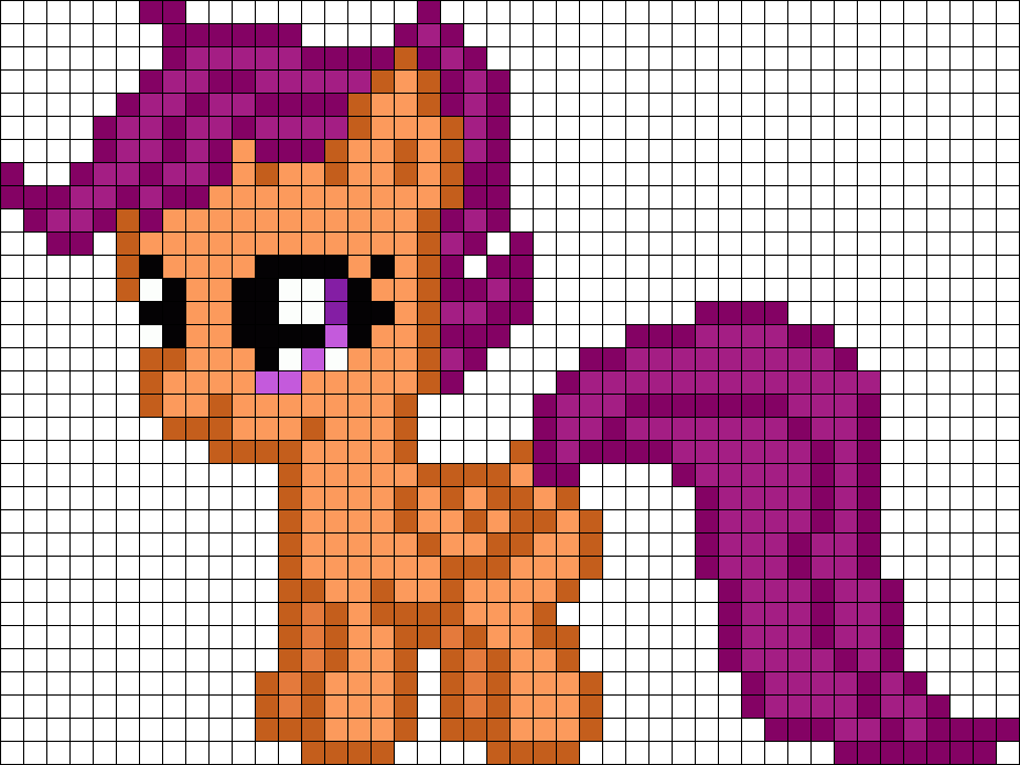 Scootaloo My Little Pony Perler Bead Pattern / Bead - Minecraft Pixel Art My Little Pony (925x694), Png Download