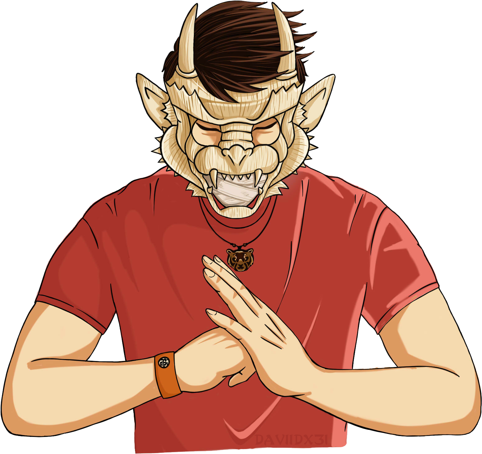 Tiger Masked Wm - Cartoon (1700x2200), Png Download