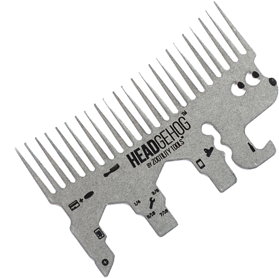Headgehog Wallet Comb - Zootility Headgehog Multi-tool Comb (606x776), Png Download