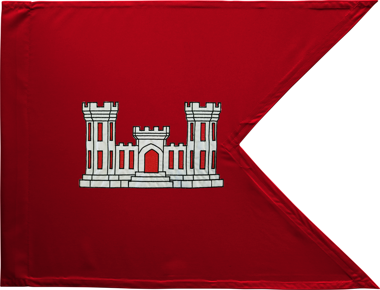 Engineer Corps Guidon Framed - Quarks Army Corps Of Engineers Vessel Flag Polyester (1280x977), Png Download
