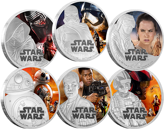 Fine Silver Six-coin Subscription Star Warstm - Star Wars Coins Royal Mint (570x570), Png Download