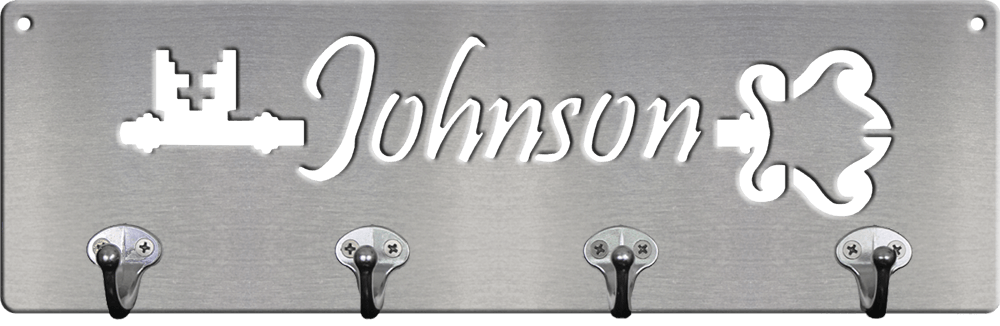 Family Name Key Rack With Vintage Key & Fancy Font - Surname (1000x326), Png Download