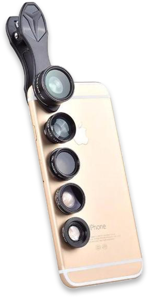 435-5 In 1 Professional Camera Lens For Phone - Bmoregoods 5 In 1 Universal Clip On Cell Phone Camera (620x620), Png Download