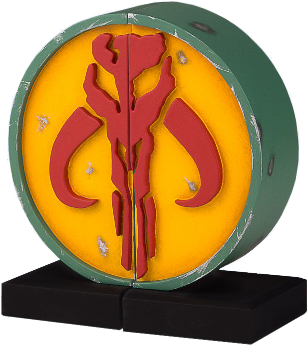 Star - Gentle Giant Star Wars Mandalorian Logo Bookends (617x694), Png Download
