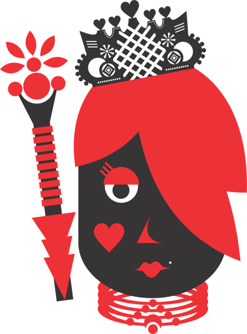 Baralho Vetor Rainha Png (500x675), Png Download