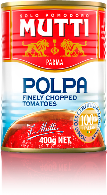 Mutti Finely Chopped Tomatoes 400g (404x766), Png Download