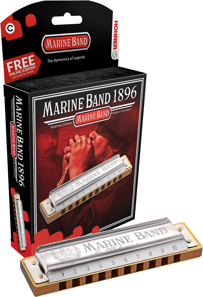 Hohner Marine Band Harmonica Key Of C - Harmonica Marine Band 1896 (1000x1000), Png Download