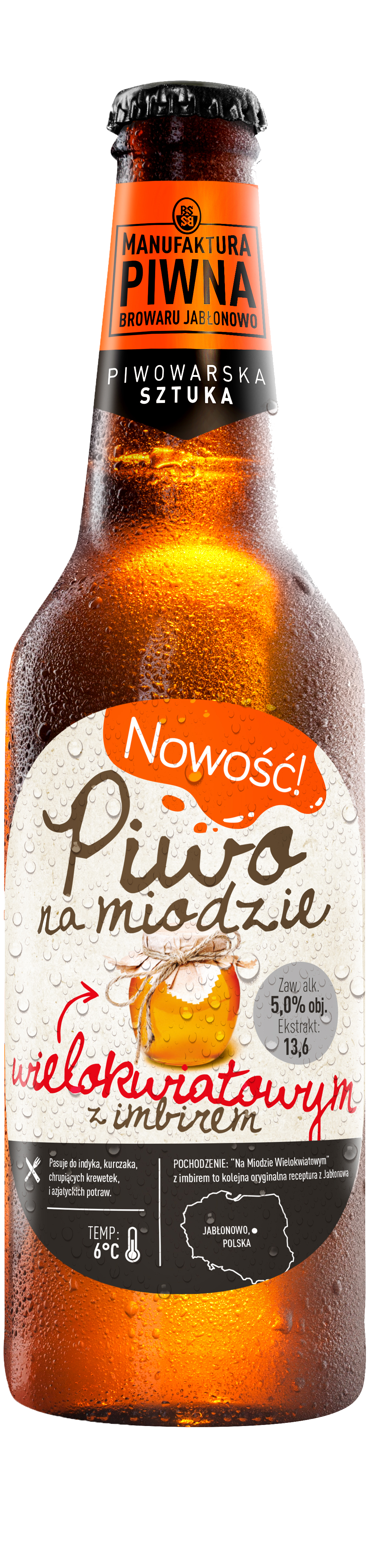 Brewery Jablonowo Piwo Na Miodzie Pivo Honey Beer - Piwo Na Miodzie Gryczanym (2480x4439), Png Download