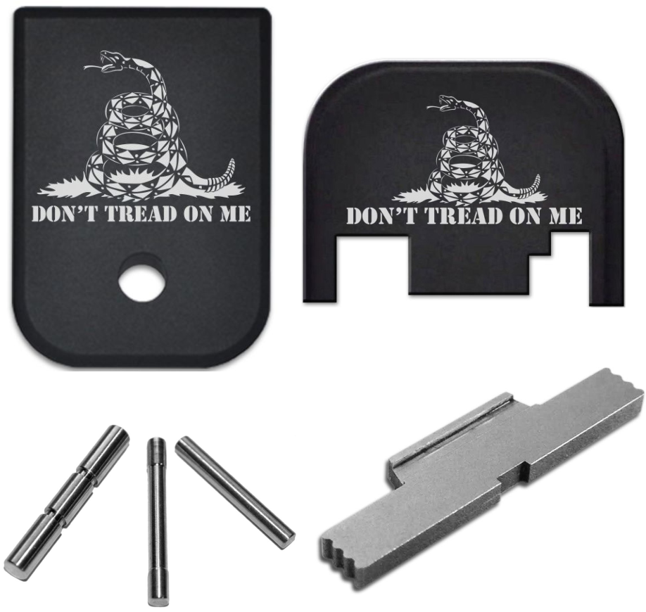 Upgrade Bundle For Glock Models 17-41 - Don't Tread On Me Design Rear Slide Cover Plate For (918x870), Png Download
