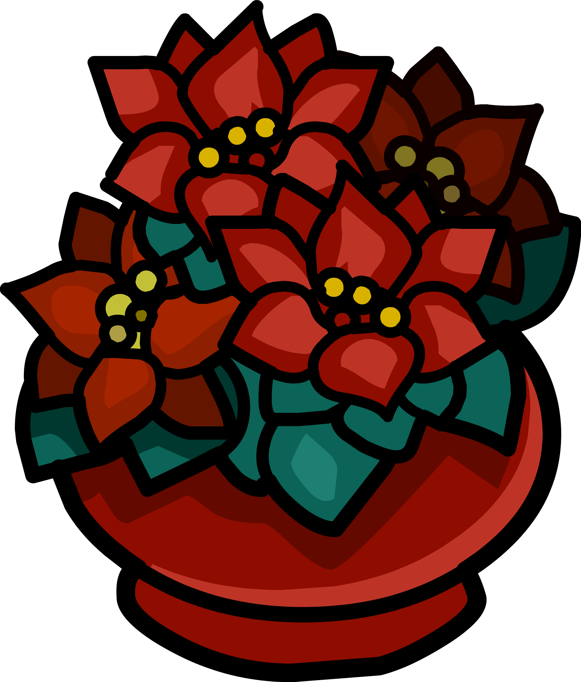 Potted Poinsettia - Poinsettia (1879x2205), Png Download