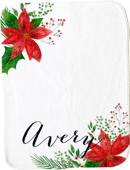 Personalized Poinsettias Burp Cloth - Textile (600x600), Png Download