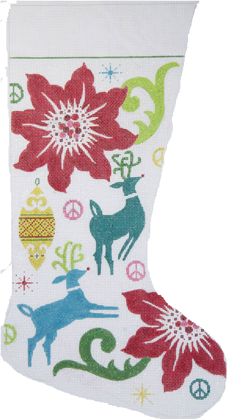 Needlepoint Christmas Stocking - Christmas Stocking (600x600), Png Download