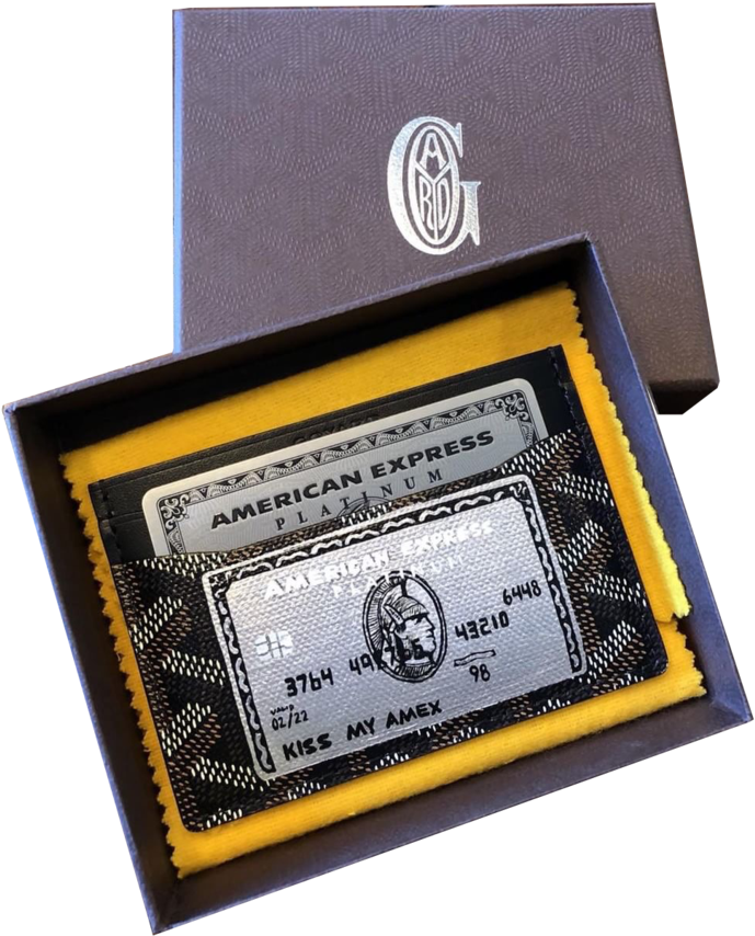 03 - Painted Goyard Card Holder (767x1023), Png Download