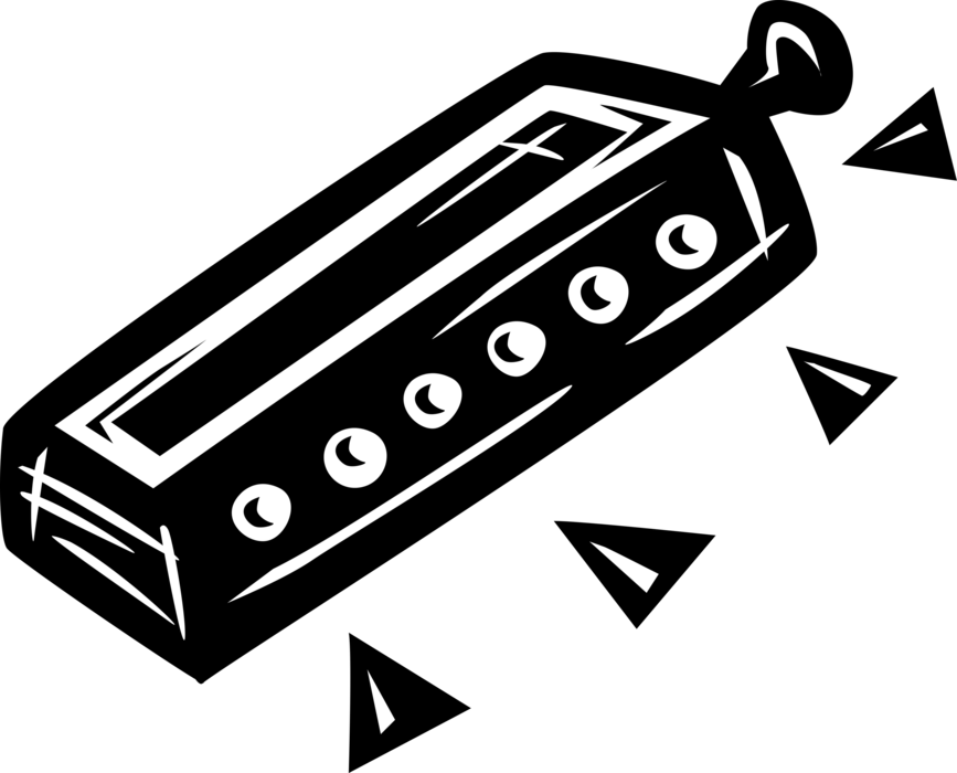 Vector Illustration Of Harmonica Mouth Organ Free Reed (867x700), Png Download