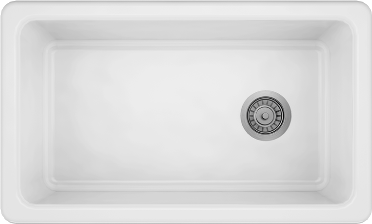 Fireclay Kitchen Sink - Kitchen (960x720), Png Download