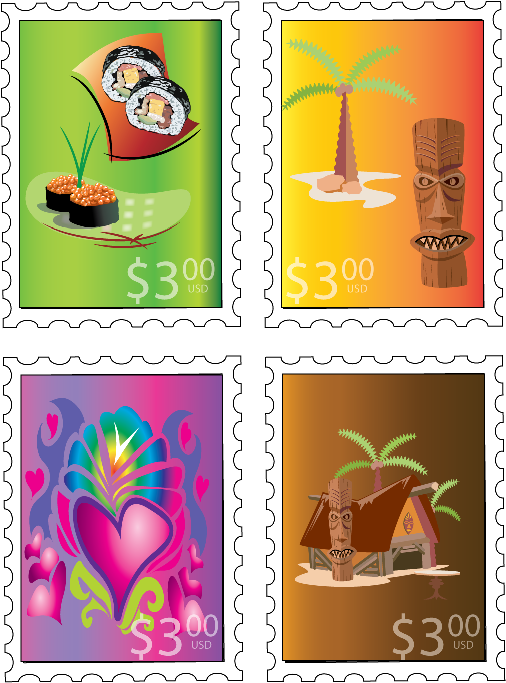 Made With Template For Stamps And Clips From Inside - Design (1224x1584), Png Download