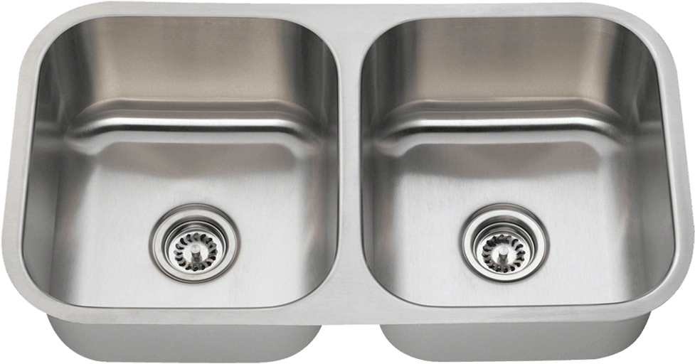 502a Double Bowl Stainless Steel Kitchen Sink Throughout - Kitchen Sink Double Bowl Stainless Steel (1000x800), Png Download