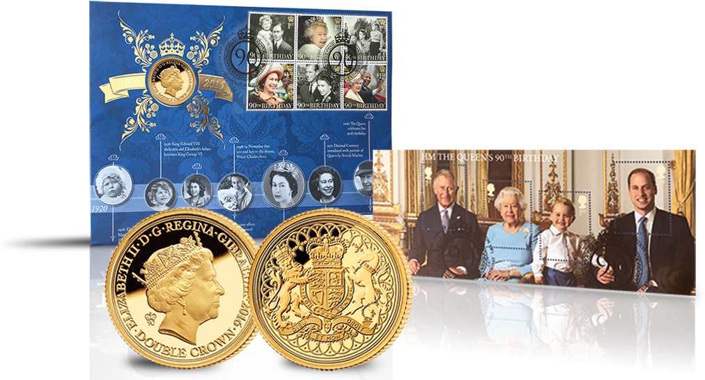 The Queen Elizabeth Ii 90th Birthday Solid Gold Coin (1051x559), Png Download