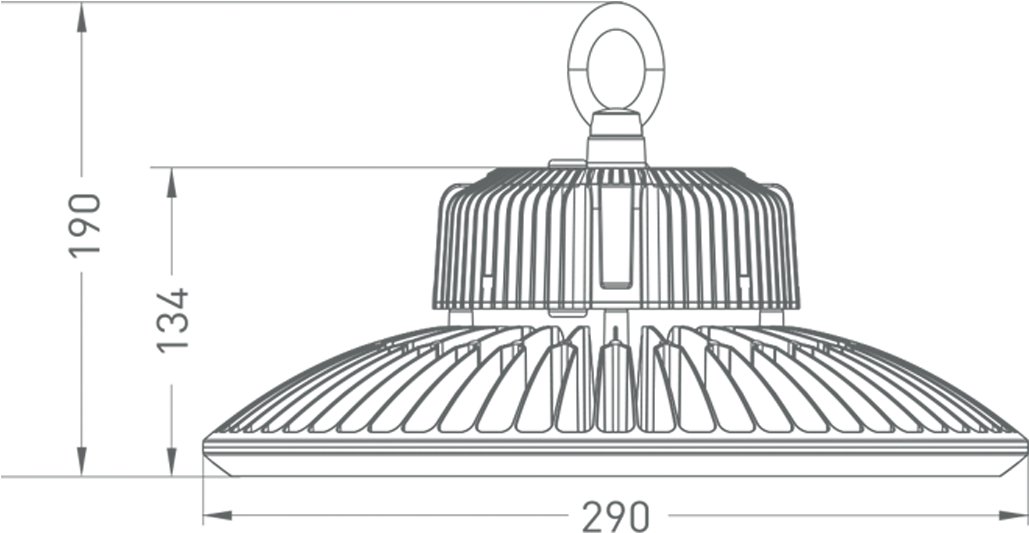 100w Led Ufo High Bay Light </br>mhb659/mhb660 - Sketch (1140x852), Png Download