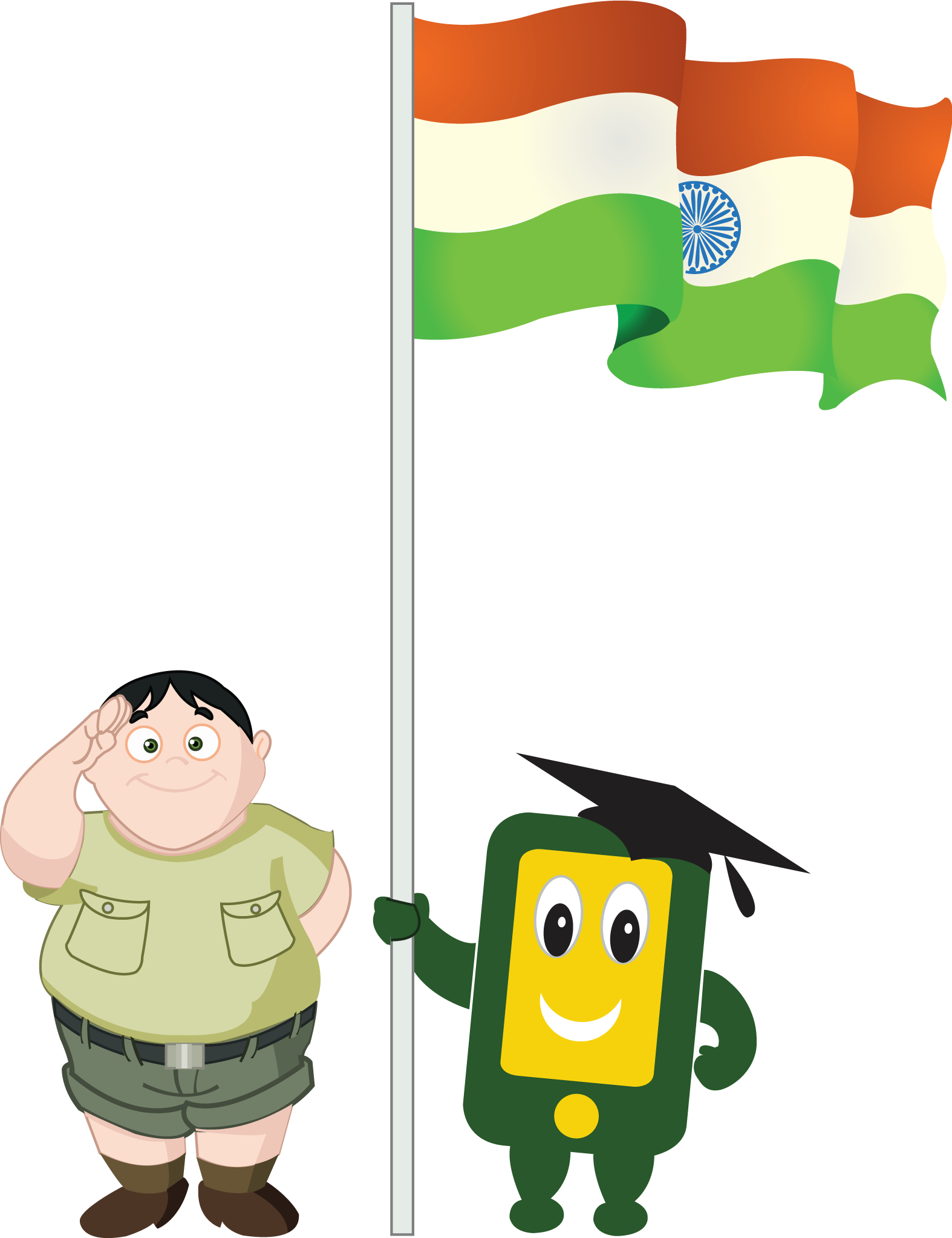 Independence Day Is A Day When People In India Pay - Png Indian Flag Independence Day (1574x2046), Png Download