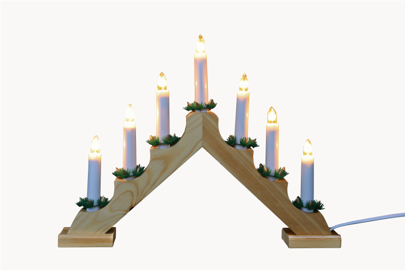 Pine Static 7 Bulb Candle Bridge - Christmas Candle Bridge (800x800), Png Download