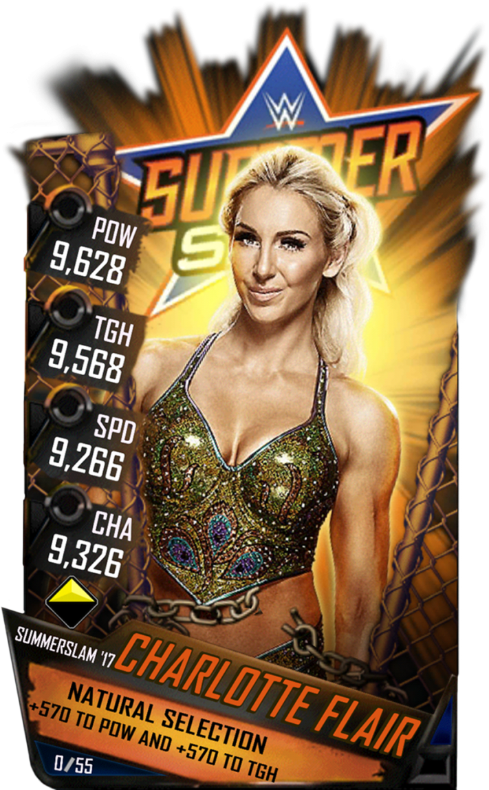 Charlotteflair S3 15 Summerslam17 - Wwe Supercard Summerslam 17 Cards (733x1158), Png Download