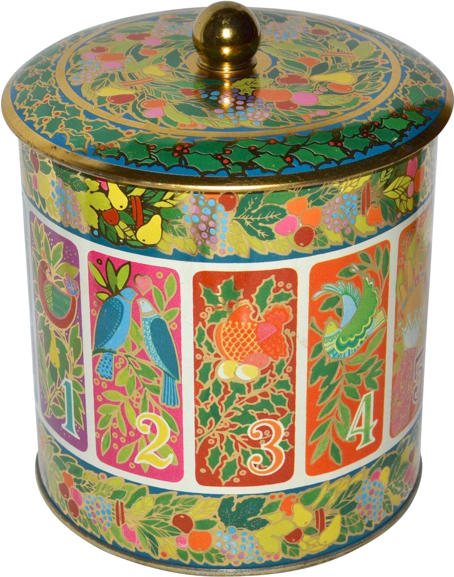 Hallmark ~ 12 Days Of Christmas Candy Or Cookie Tin - Hallmark Keepsake 2017 Seven Swans-a-swimming Twelve (1168x1168), Png Download