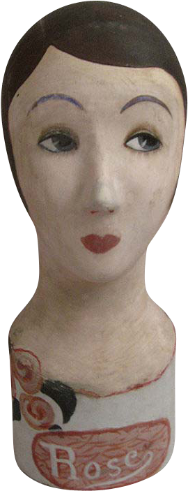 French Art Deco Mannequin Bust Head Display With Original (702x702), Png Download
