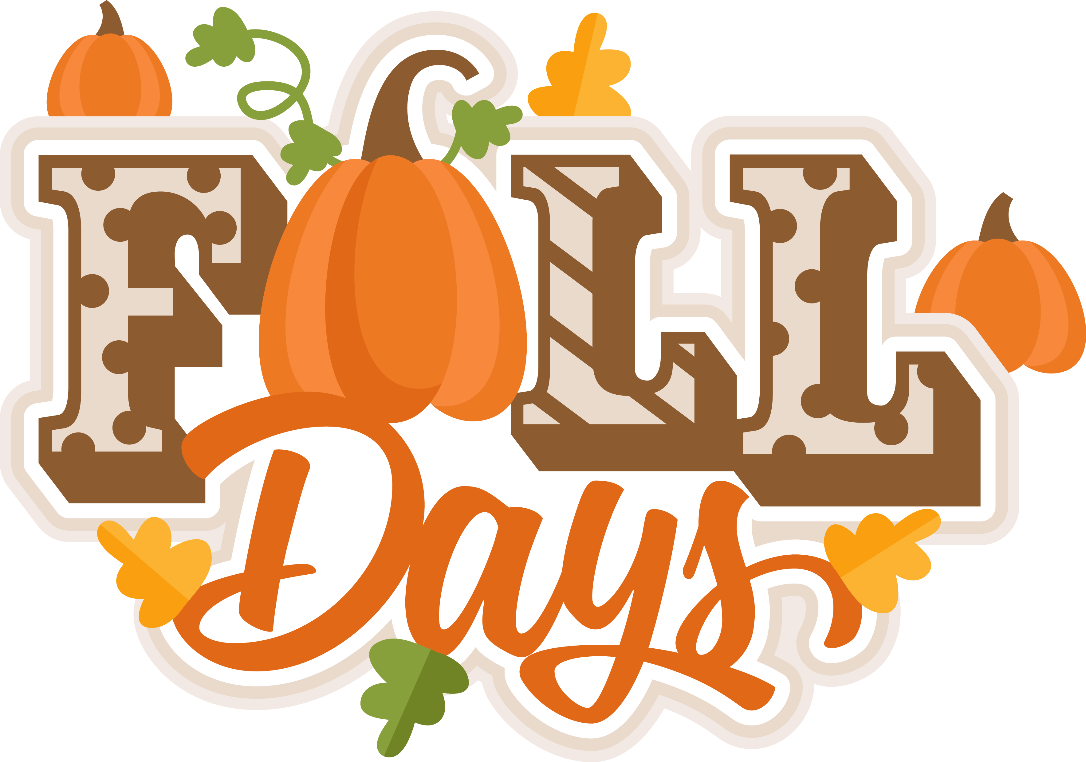 Free Happy Season Png Library Techflourish Mkcfalldaystitlesvg - Fall Fun Clip Art (3534x2481), Png Download