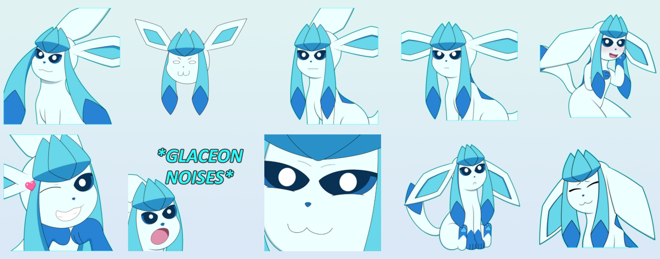 Shiny Glaceon Stickers (1356x532), Png Download