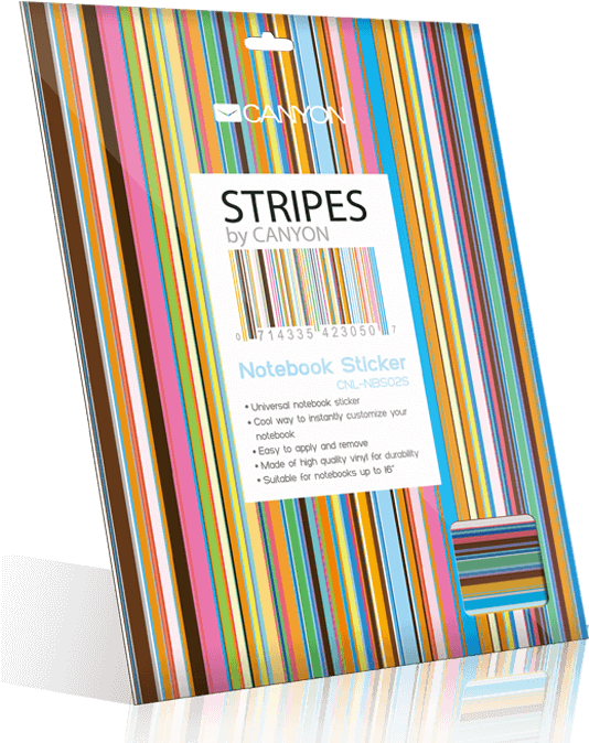Notebook Sticker Stripes - Laptop (552x700), Png Download