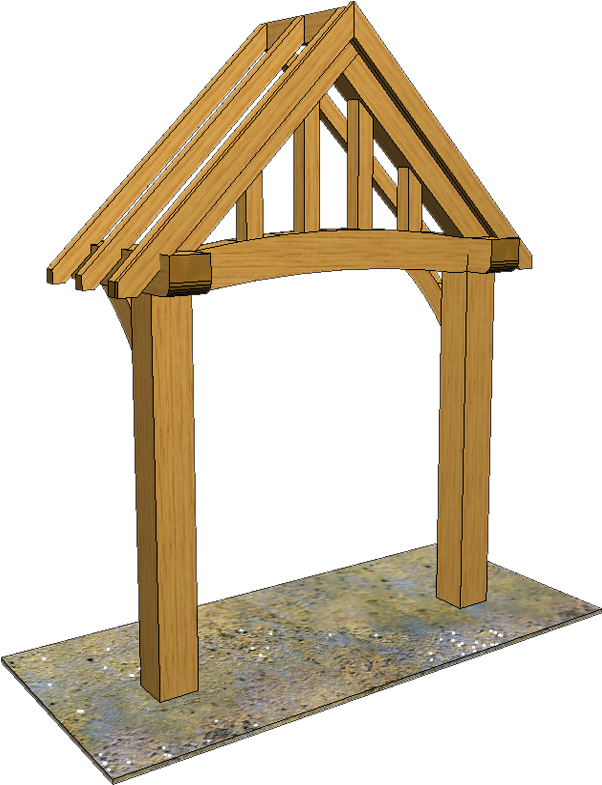 A20 2 Post Porch Curved Truss - Plank (629x812), Png Download