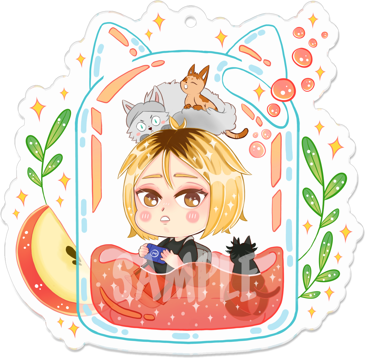 Haikyuu Glitter Acrylic Keychain Charm • Nao • Tictail (1680x1680), Png Download