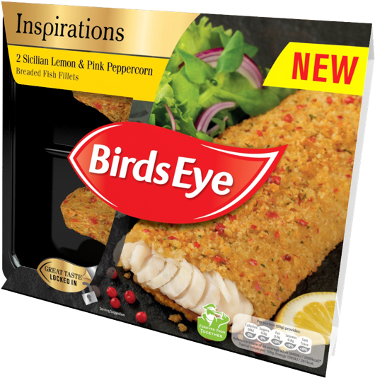 News & Events / Birds Eye Inspirations Lemon & Pink - Birds Eye Inspirations 2 Breaded Fish Fillets (613x612), Png Download