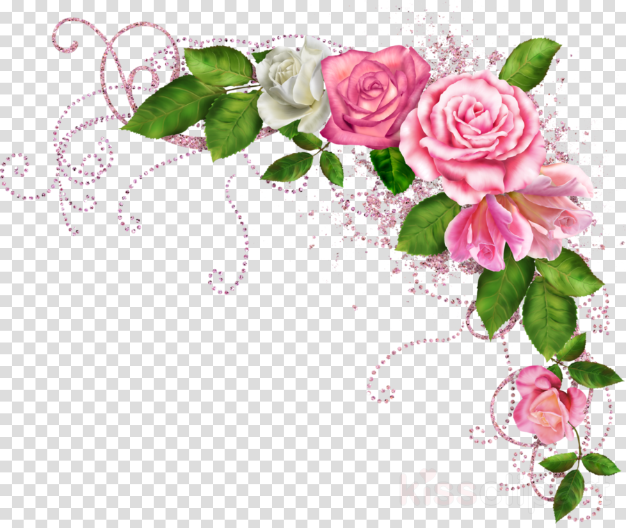 Vintage Flower Png Corner Clipart Floral Design Flower - Border Line Flower Clipart (900x760), Png Download