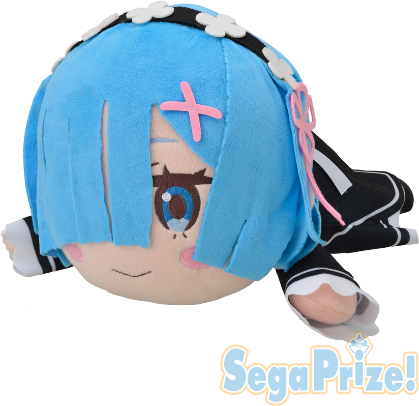 Re Zero Kara Hajimeru Isekai Seikatsu Mega Jumbo Nesoberi - Re Zero Rem Plushie (1000x1000), Png Download