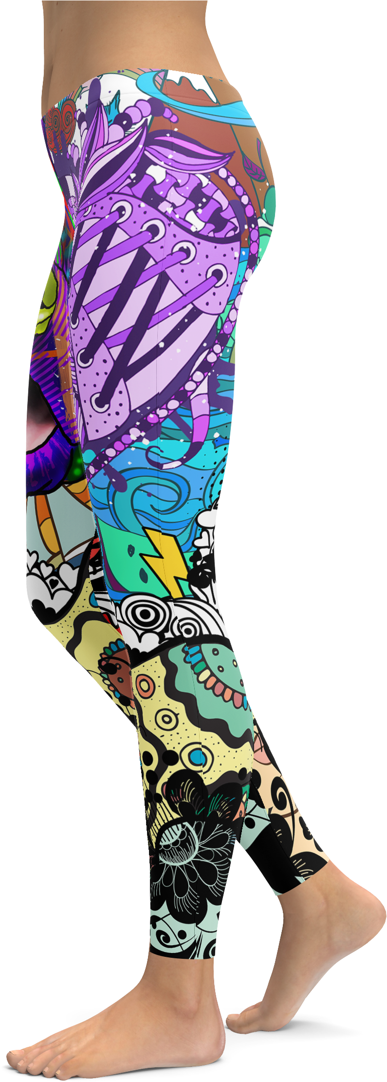 Great Dane Dog Breed Leggings - Gold & Blue Tribe (1000x2300), Png Download