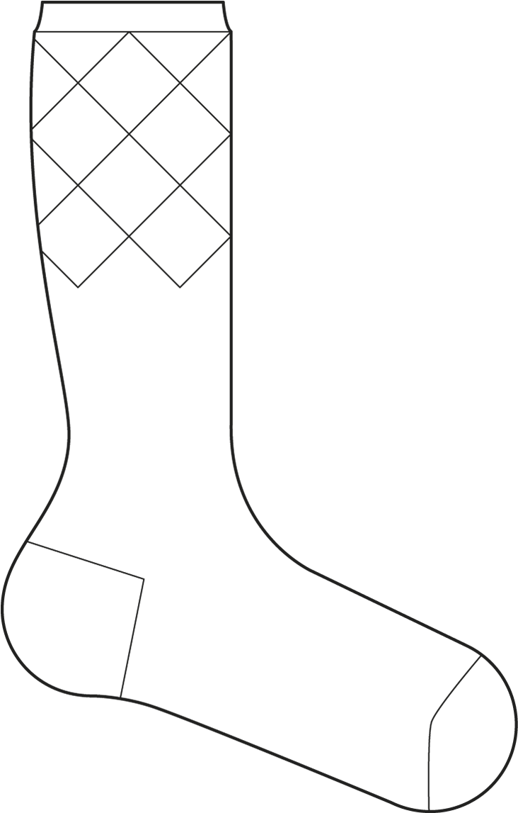 Women's Socks - Rhombus - Rain Boot (845x1146), Png Download