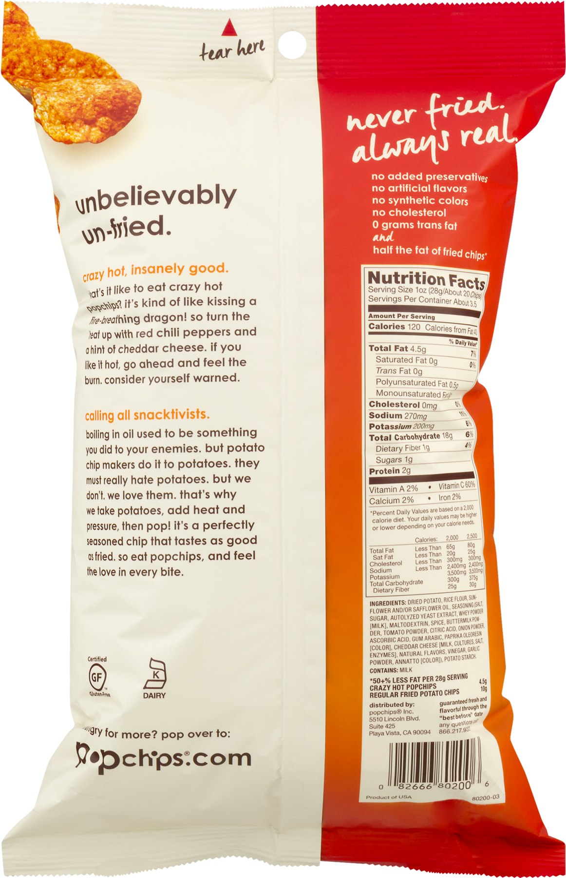 Pop Chips 5 Oz Nutrition (1800x1800), Png Download