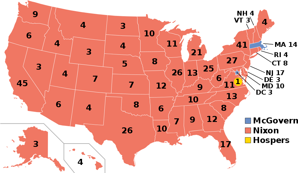 Open - 1972 Presidential Election (1000x581), Png Download