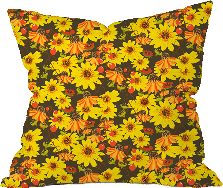Autumn Mums Floral Pillow Cover (800x800), Png Download