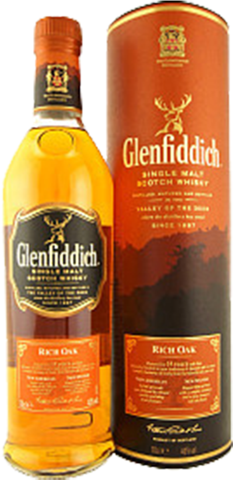 Whisky Glenfiddich 14 Years Rich Oak 1l - Glenfiddich Distillery (500x964), Png Download