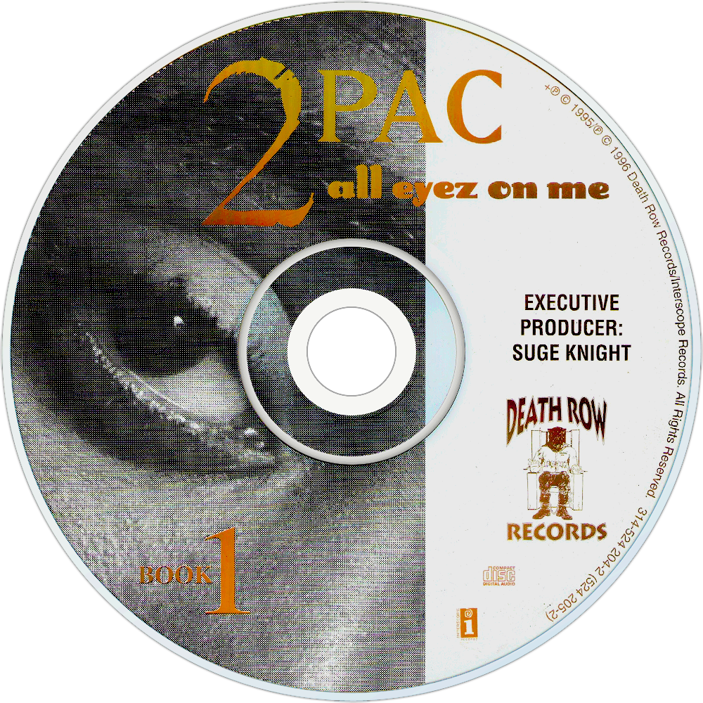 2pac All Eyez On Me Cd Disc Image (1000x1000), Png Download